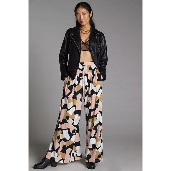 COREY LYNN CALTER Abstract Wide-Leg Pants Stretch Anthropologie Womens Small - Picture 10 of 11